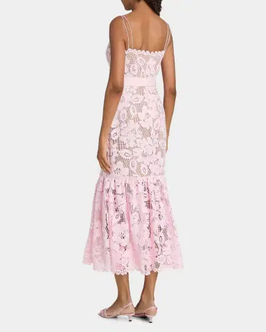 Self-Portrait Crochet Lace Midi Dress | Thumbnail 3 Self-Portrait Crochet Lace Midi Dress | Thumbnail 3
