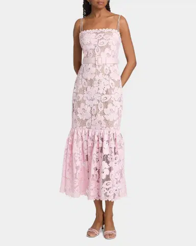Self-Portrait Crochet Lace Midi Dress | Thumbnail 4 Self-Portrait Crochet Lace Midi Dress | Thumbnail 4