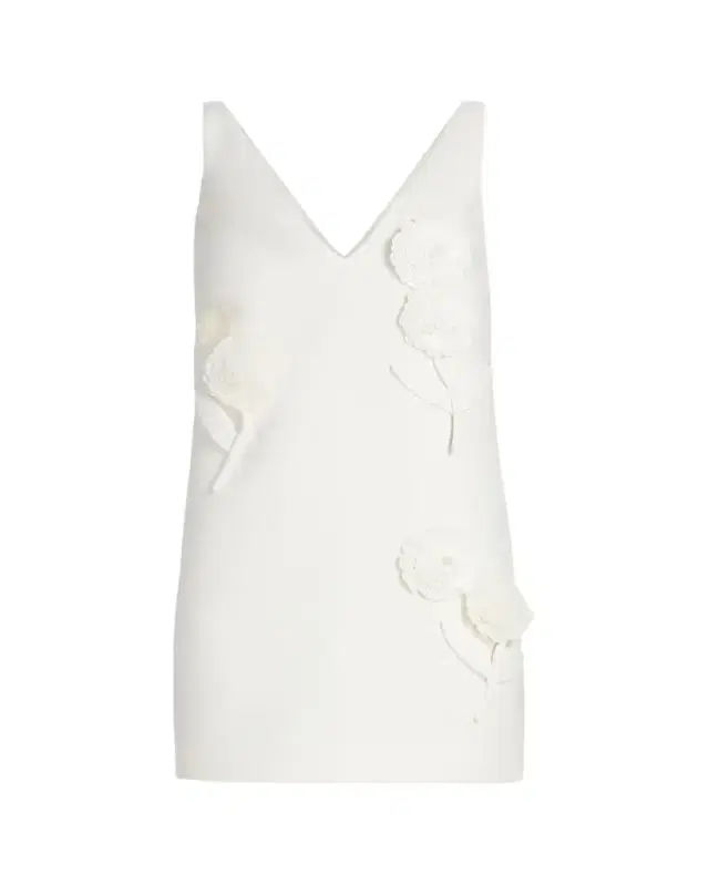 Self-Portrait Embellished Flower Crepe Mini Dress