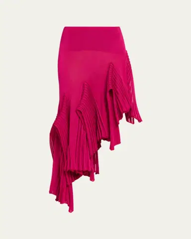 Alaïa Asymmetric Godet Ruffle Midi Skirt | Thumbnail 2