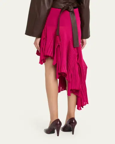Alaïa Asymmetric Godet Ruffle Midi Skirt | Thumbnail 4