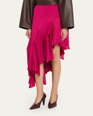 Alaïa Asymmetric Godet Ruffle Midi Skirt | Thumbnail 5