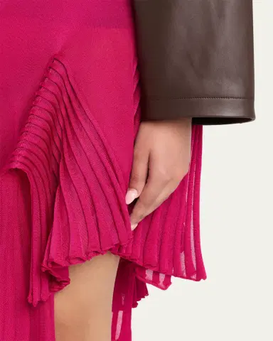 Alaïa Asymmetric Godet Ruffle Midi Skirt | Thumbnail 6
