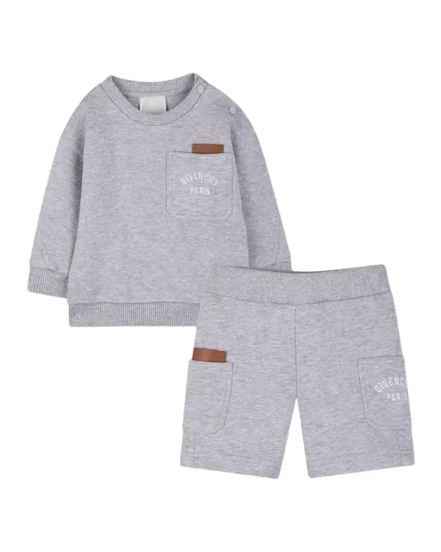 Kid 's Logo Pique Sweater & Sweats Set, Size 12M-18M