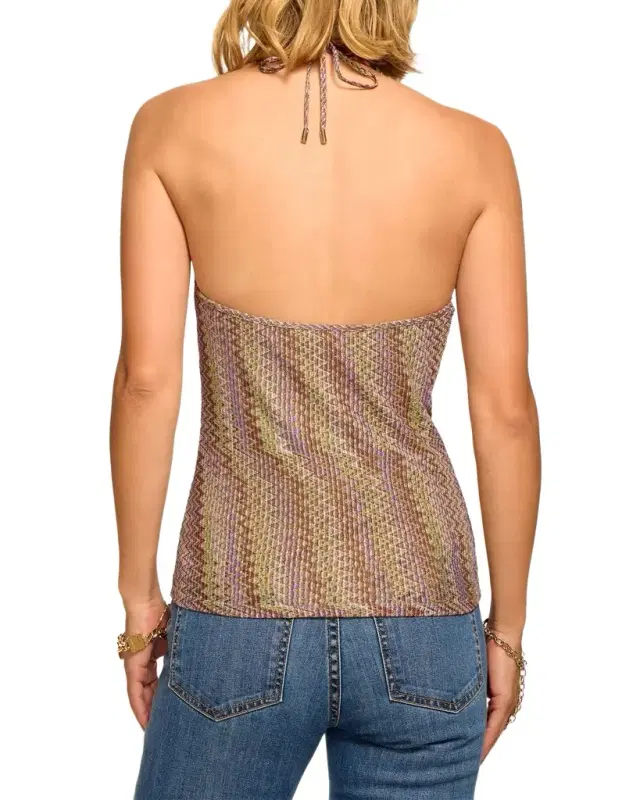 Mallie Metallic Halter Top