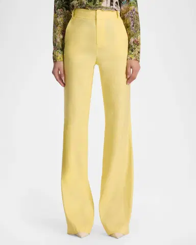 ALICE + OLIVIA Lula Linen-Blend Flare Pants | Thumbnail 4 ALICE + OLIVIA Lula Linen-Blend Flare Pants | Thumbnail 4