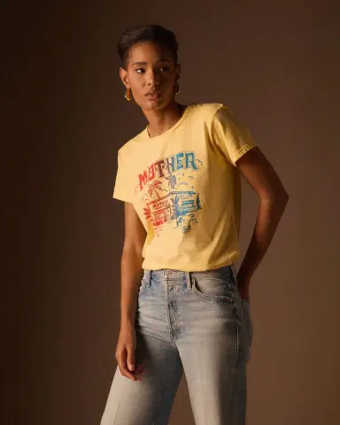 MOTHER Goodie Goodie Short-Sleeve Boxy Cotton Tee | Thumbnail 4