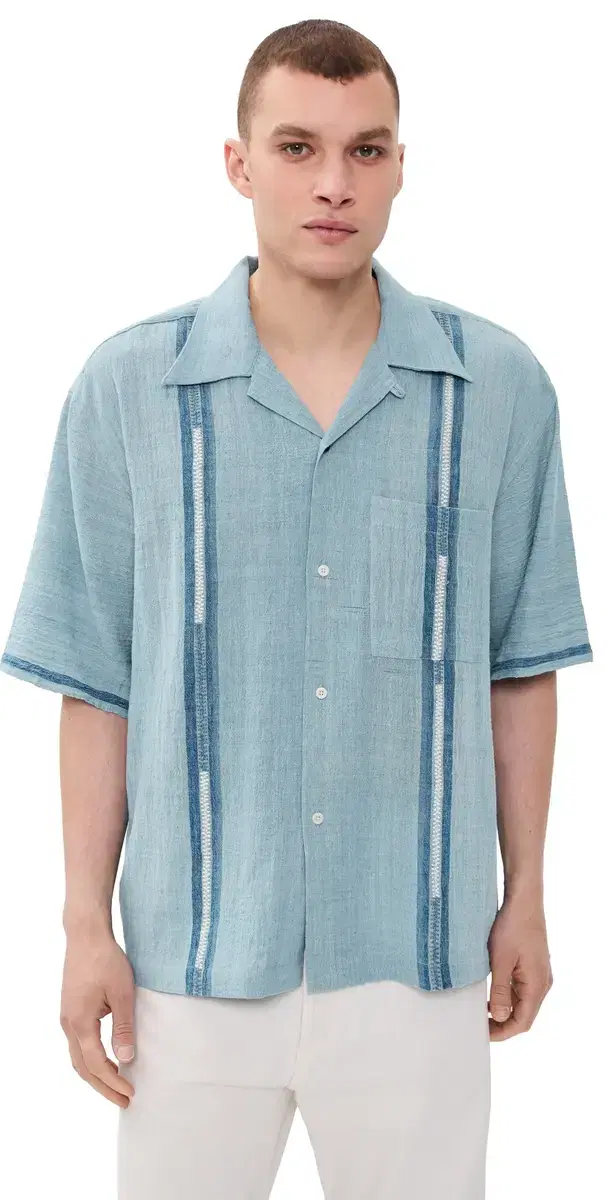 Rohit Hand Embroidered Shirt Blue