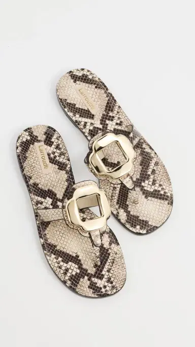 Larroudé Margherita Sandals Neutral Snake 6 | Thumbnail 5