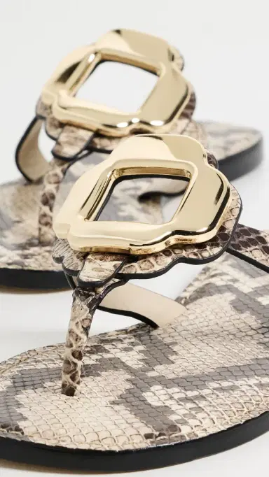 Larroudé Margherita Sandals Neutral Snake 6 | Thumbnail 6