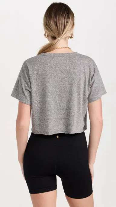Year of Ours YOS Cropped Tee Heathered Grey L | Thumbnail 3