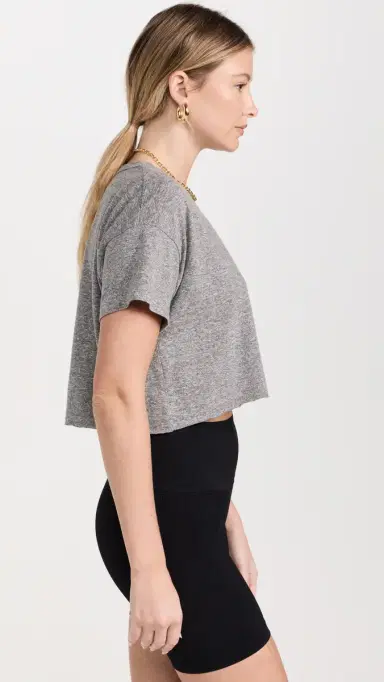 Year of Ours YOS Cropped Tee Heathered Grey L | Thumbnail 4