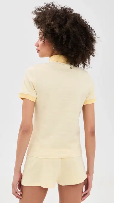 Sporty & Rich NY Crest Prep Polo Almond Striped M | Thumbnail 3 Sporty & Rich NY Crest Prep Polo Almond Striped M | Thumbnail 3