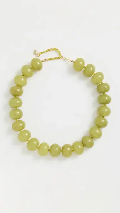 BaubleBar Joan Semi Precious Necklace Olive One Size | Thumbnail 2