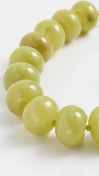 BaubleBar Joan Semi Precious Necklace Olive One Size | Thumbnail 4