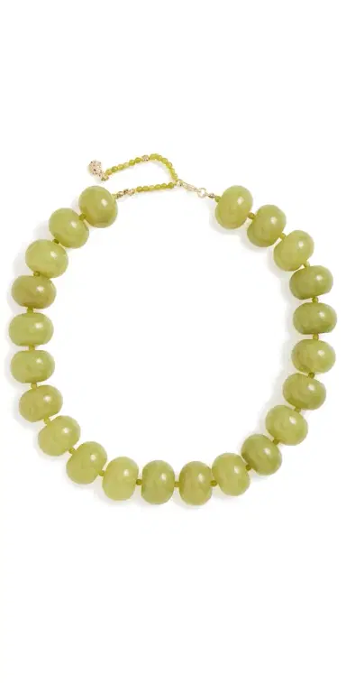 BaubleBar Joan Semi Precious Necklace Olive One Size | Thumbnail 1