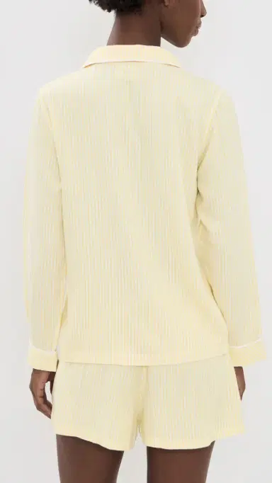 Stripe & Stare Ecovero Pajama Top Lemon Sorbet L | Thumbnail 3