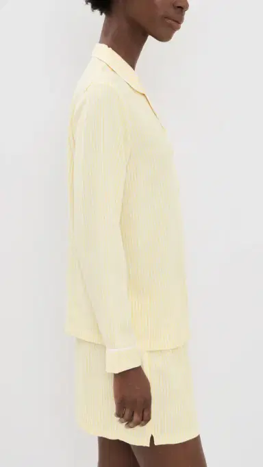 Stripe & Stare Ecovero Pajama Top Lemon Sorbet L | Thumbnail 4
