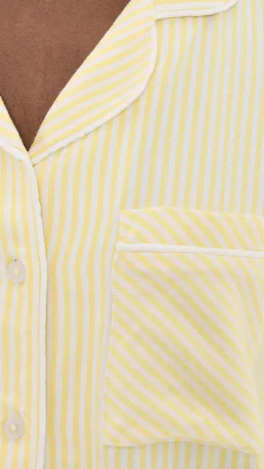 Stripe & Stare Ecovero Pajama Top Lemon Sorbet L | Thumbnail 6