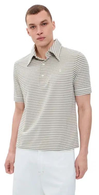 MM6 Maison Margiela triped Polo Beige/Off White | Thumbnail 1 MM6 Maison Margiela triped Polo Beige/Off White | Thumbnail 1