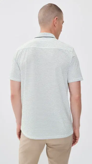 Rhone Commuter Polo White/Navy Pinstripe S | Thumbnail 3
