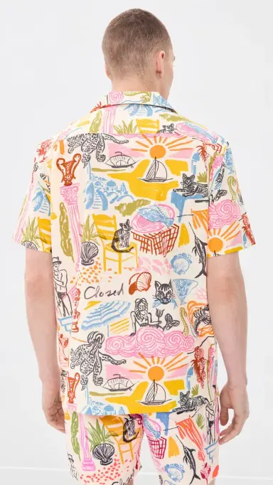 Closed Printed Camp Shirt Multi Colour | Thumbnail 3 Closed Printed Camp Shirt Multi Colour | Thumbnail 3