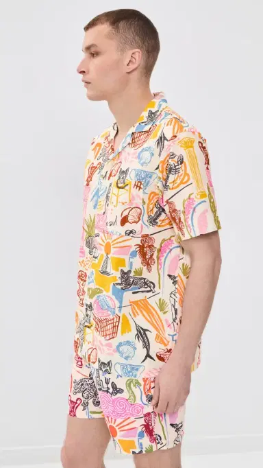 Closed Printed Camp Shirt Multi Colour | Thumbnail 4 Closed Printed Camp Shirt Multi Colour | Thumbnail 4