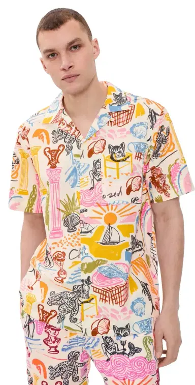 Closed Printed Camp Shirt Multi Colour | Thumbnail 1 Closed Printed Camp Shirt Multi Colour | Thumbnail 1