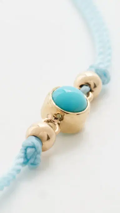 Zoë Chicco 14k Bezel Turquoise Cord Bracelet 14k Yellow Gold One Size | Thumbnail 5 Zoë Chicco 14k Bezel Turquoise Cord Bracelet 14k Yellow Gold One Size | Thumbnail 5