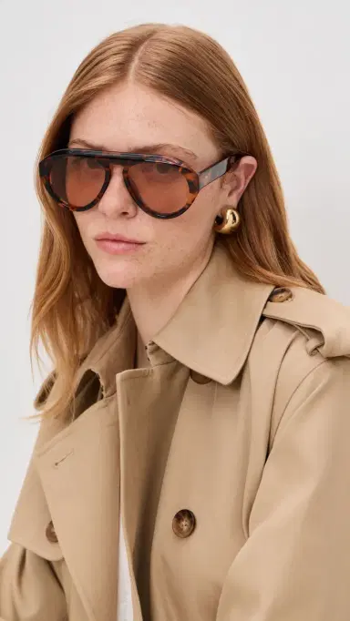 Elisa Johnson Val Sunglasses Brown Tortoise One Size | Thumbnail 3