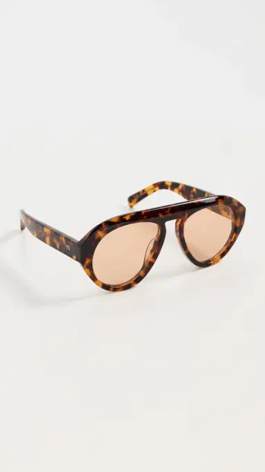 Elisa Johnson Val Sunglasses Brown Tortoise One Size | Thumbnail 4