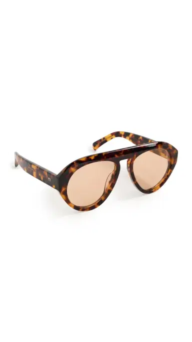 Elisa Johnson Val Sunglasses Brown Tortoise One Size | Thumbnail 6