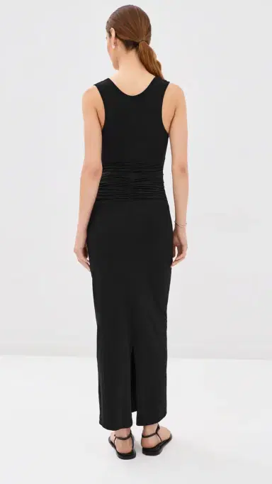 Another Tomorrow Ruched Tank Dress Black M | Thumbnail 3