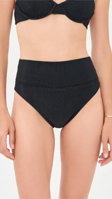 Beach Riot Highway Full Bikini Bottoms Black | Thumbnail 2