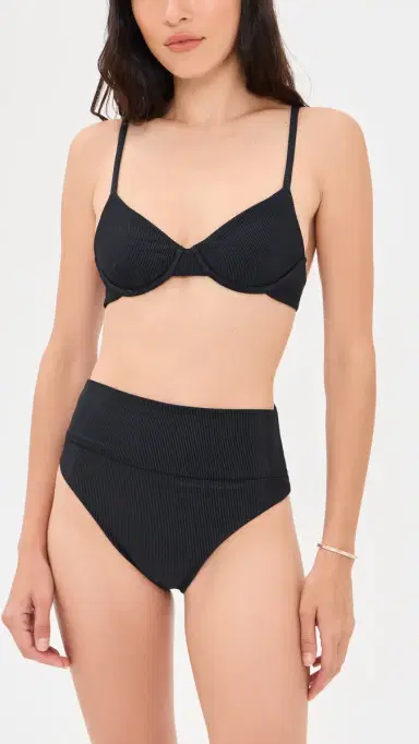 Beach Riot Highway Full Bikini Bottoms Black | Thumbnail 4