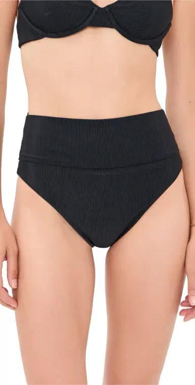 Beach Riot Highway Full Bikini Bottoms Black | Thumbnail 1