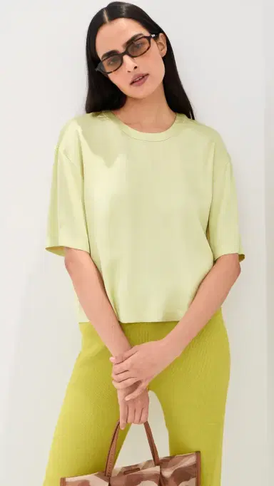 LE BOP Chandler Satin Tee Honeydew M | Thumbnail 2