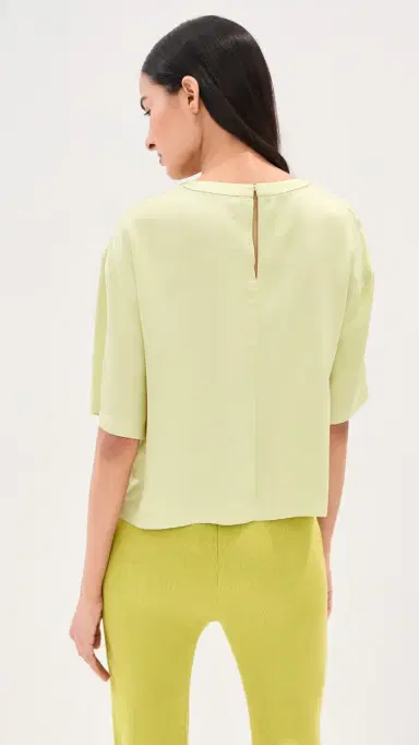 LE BOP Chandler Satin Tee Honeydew M | Thumbnail 3