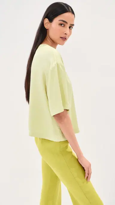 LE BOP Chandler Satin Tee Honeydew M | Thumbnail 4