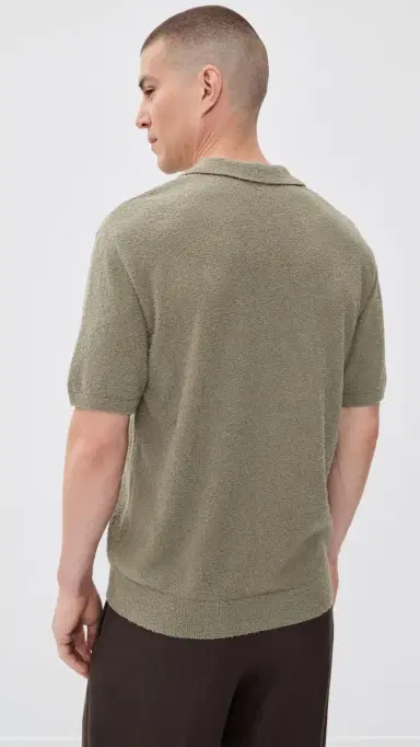 Closed Boucle Knit Polo Pebble Green S | Thumbnail 3