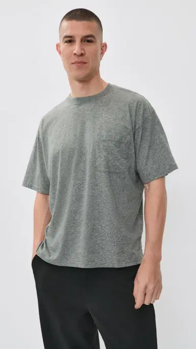 Frame Relaxed Pocket Tee Light Grey Melange L | Thumbnail 2 Frame Relaxed Pocket Tee Light Grey Melange L | Thumbnail 2