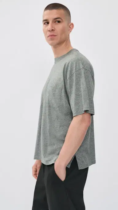 Frame Relaxed Pocket Tee Light Grey Melange L | Thumbnail 4 Frame Relaxed Pocket Tee Light Grey Melange L | Thumbnail 4