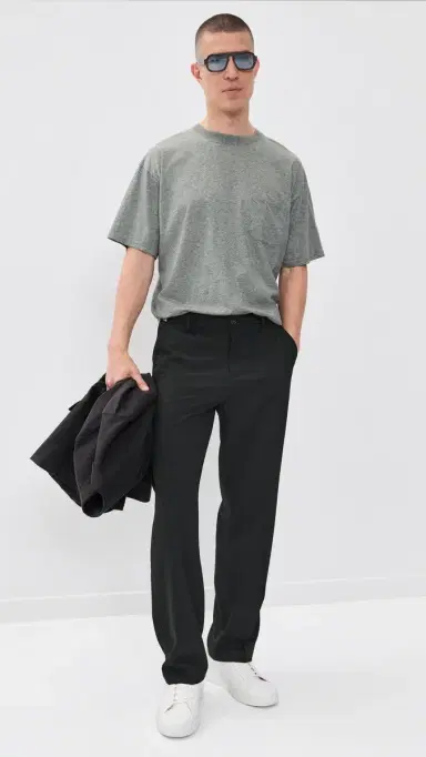 Frame Relaxed Pocket Tee Light Grey Melange L | Thumbnail 5 Frame Relaxed Pocket Tee Light Grey Melange L | Thumbnail 5