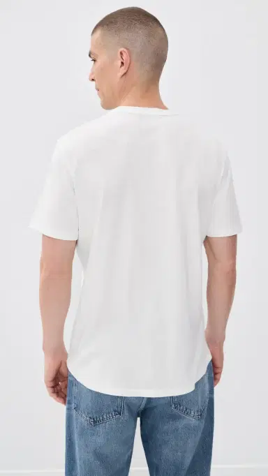 Marine Layer Hemp Cotton Henley Tee White L | Thumbnail 3