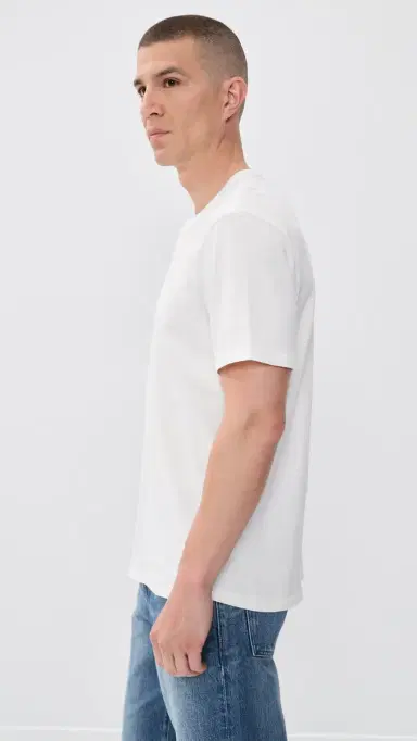 Marine Layer Hemp Cotton Henley Tee White L | Thumbnail 4