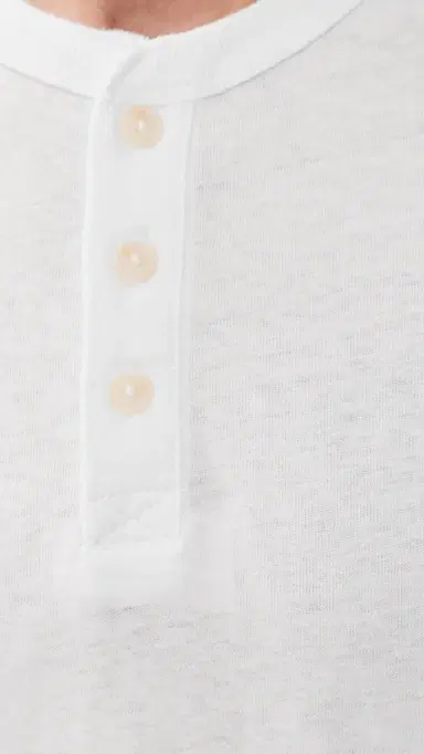 Marine Layer Hemp Cotton Henley Tee White L | Thumbnail 6