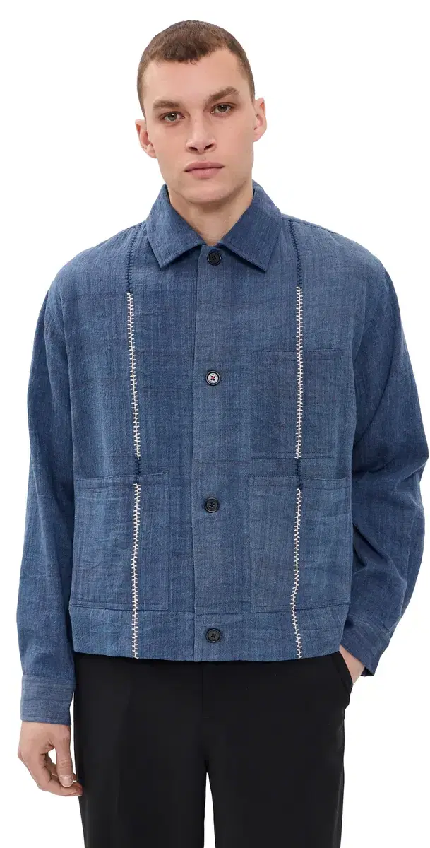 Bodhi Hand Embroidered Jacket Blue