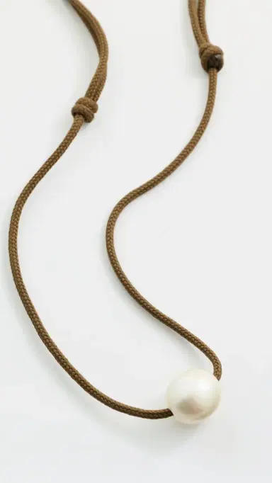 Zoë Chicco Baroque Pearl Paracord Necklace 14k Yellow Gold One Size | Thumbnail 2
