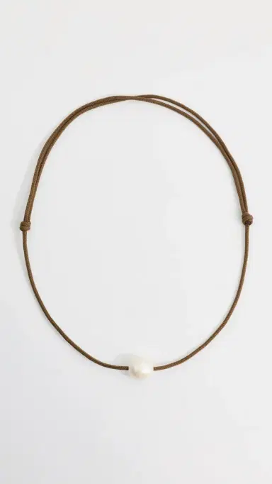 Zoë Chicco Baroque Pearl Paracord Necklace 14k Yellow Gold One Size | Thumbnail 4