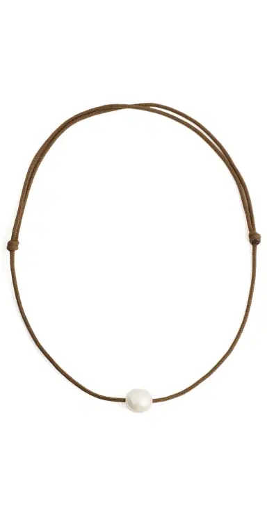 Zoë Chicco Baroque Pearl Paracord Necklace 14k Yellow Gold One Size | Thumbnail 1